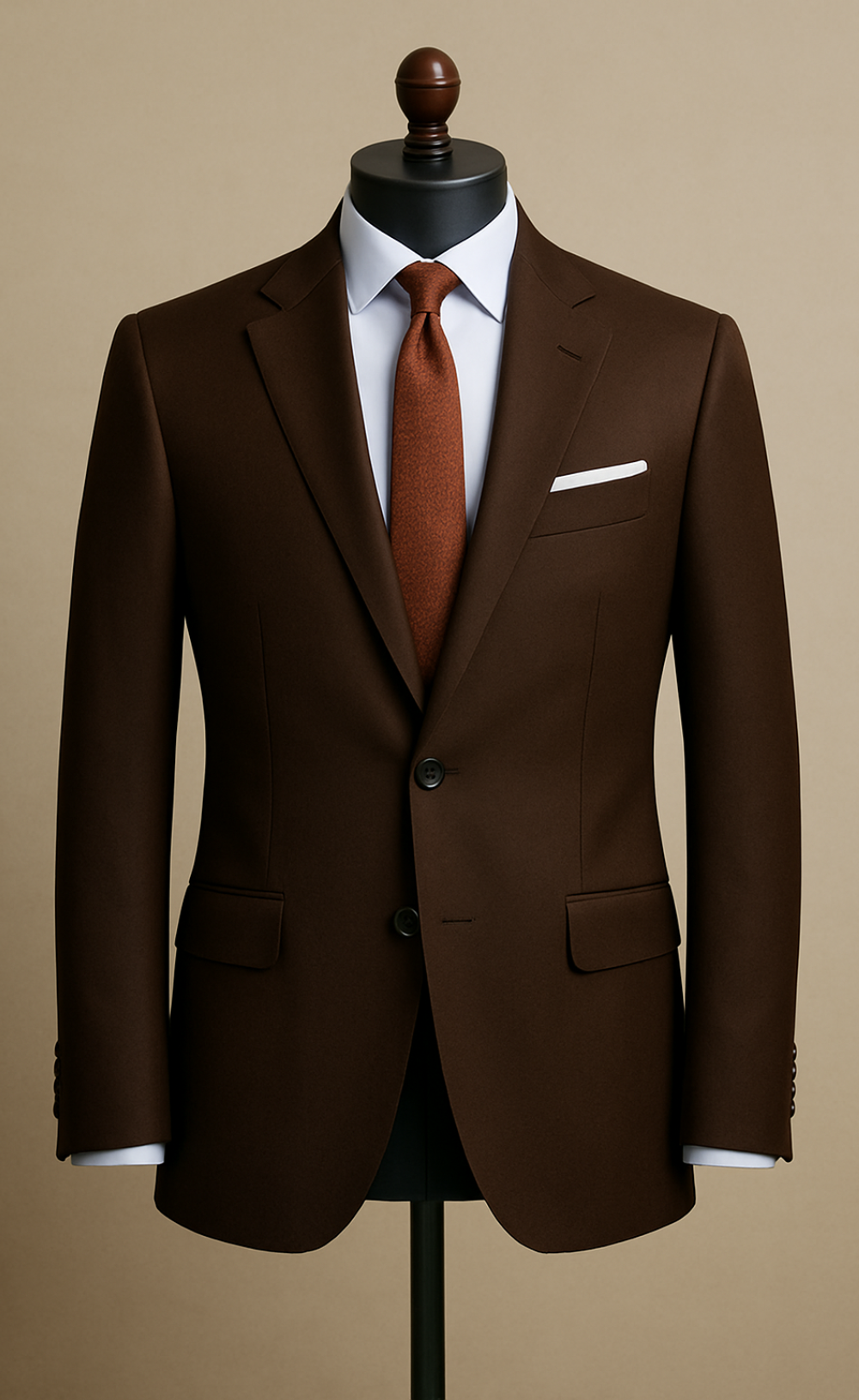 Elegant Chocolate Brown Two Piece Suit for Men