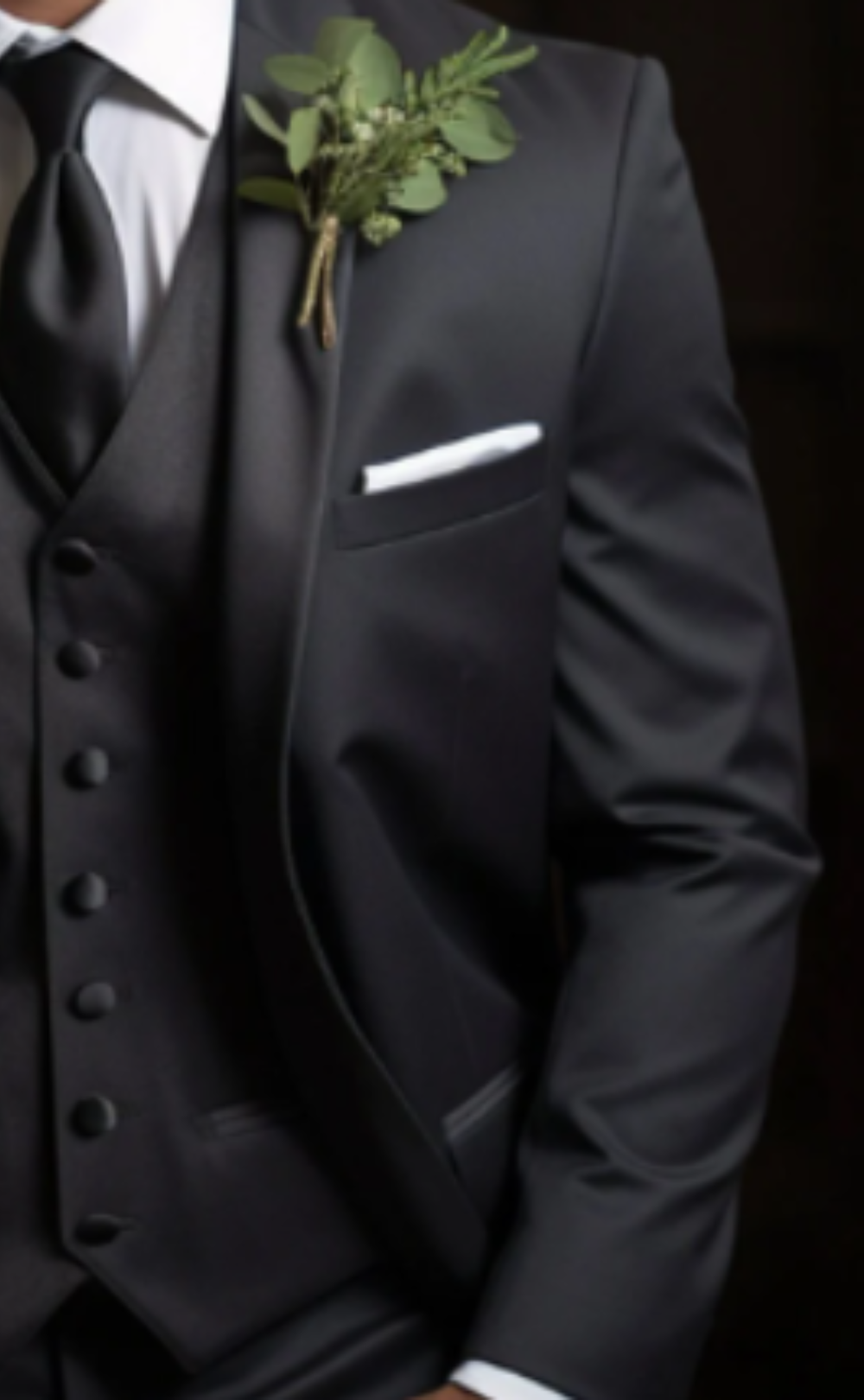 Elegant Dark Grey Three Piece Suit for Men
