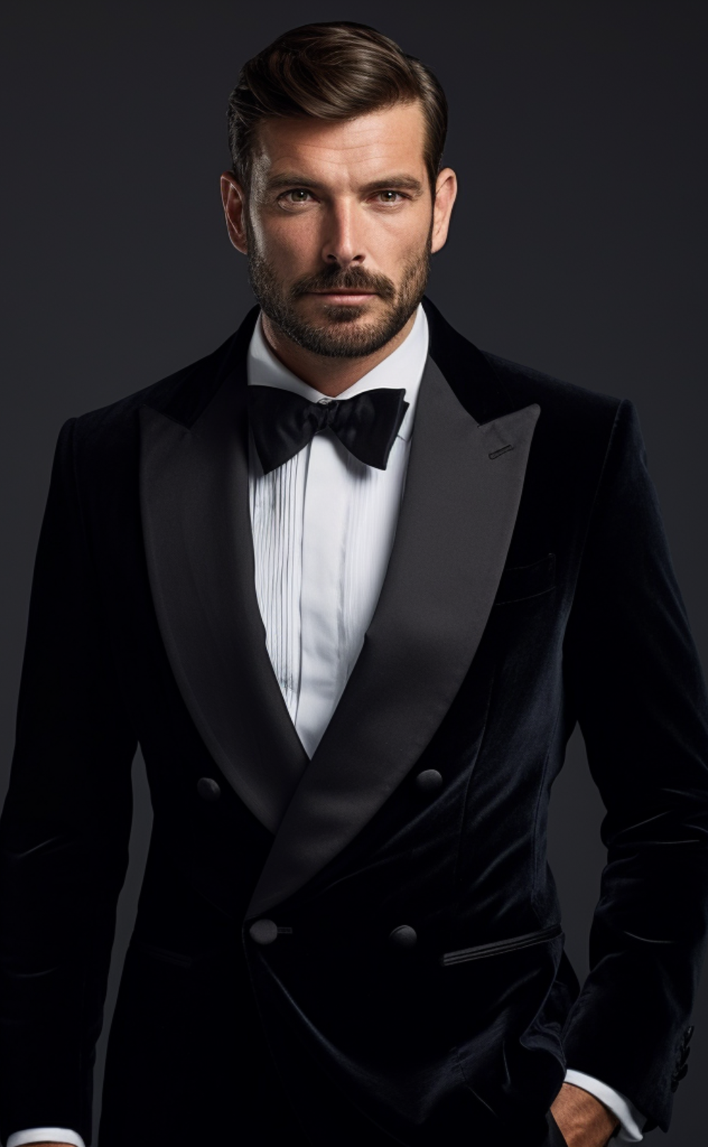 Classic Black Double-Breasted Velvet Dinner Jacket for Men - Timeless Elegance