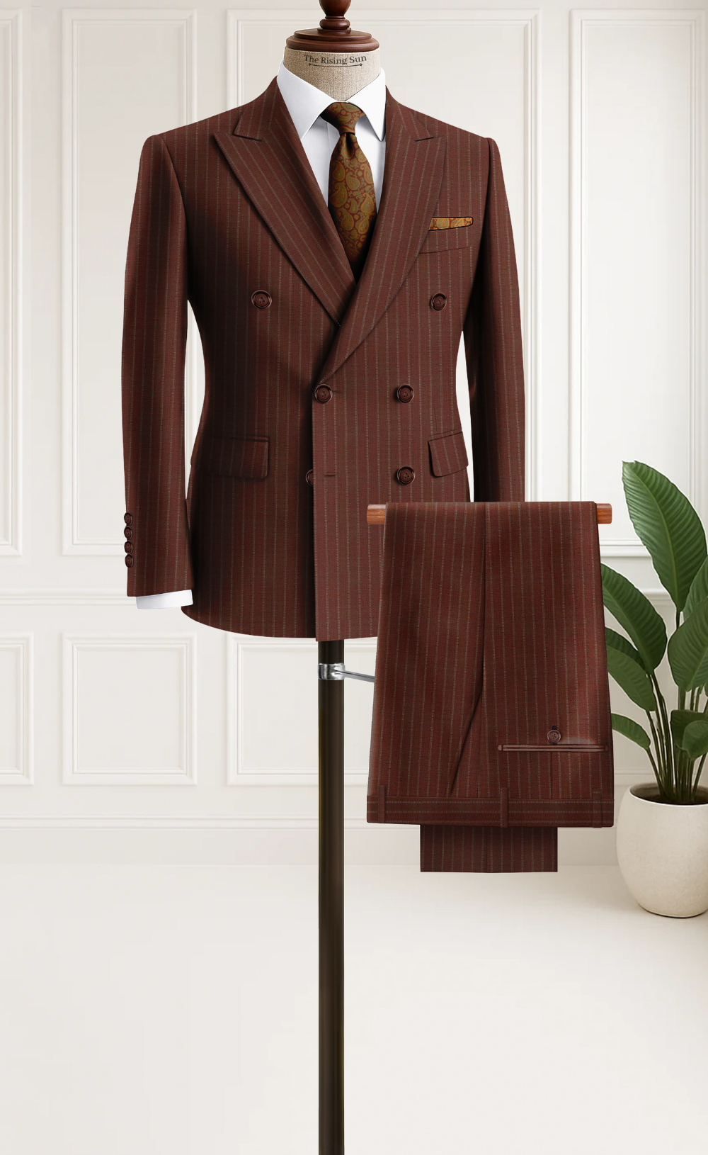 The Lexington – Brown Pinstripe Double-Breasted Suit