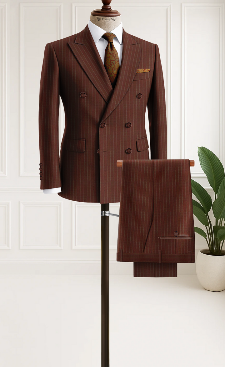 The Lexington – Brown Pinstripe Double-Breasted Suit