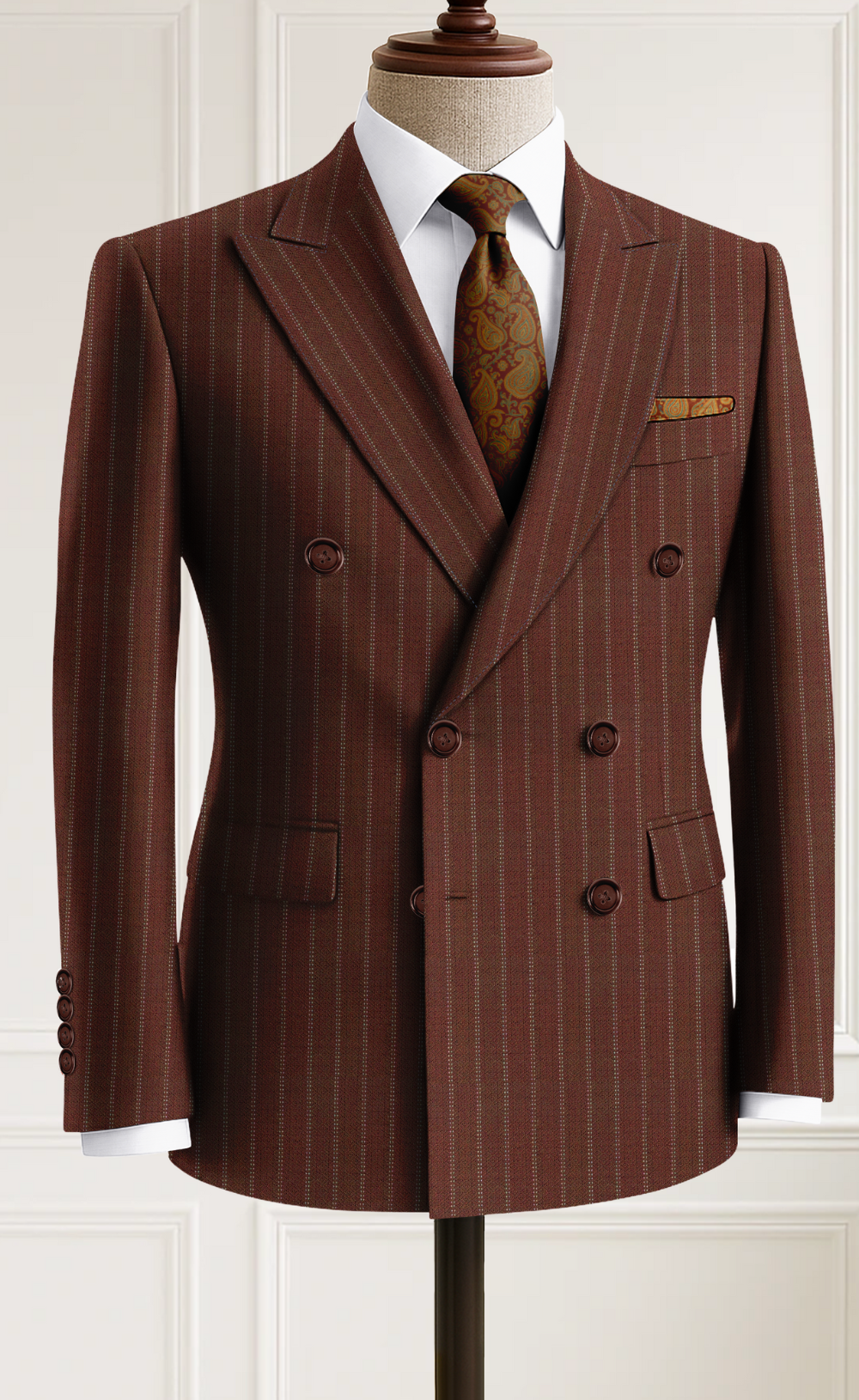 The Lexington – Brown Pinstripe Double-Breasted Suit