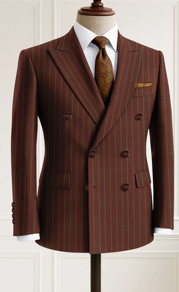 The Lexington – Brown Pinstripe Double-Breasted Suit