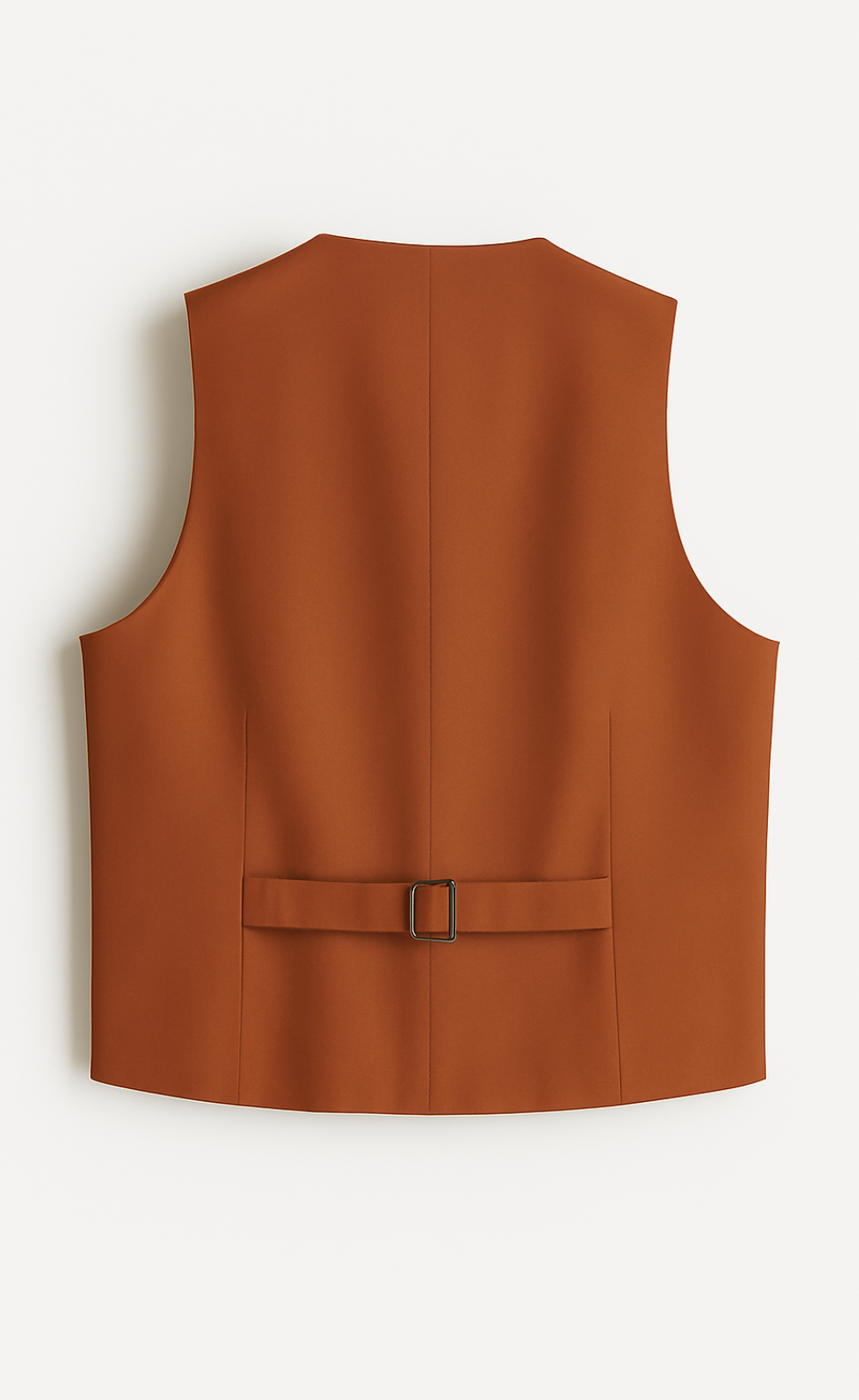 Burnt Orange Vest for Men – Fully Lined 5-Button Wedding Waistcoat