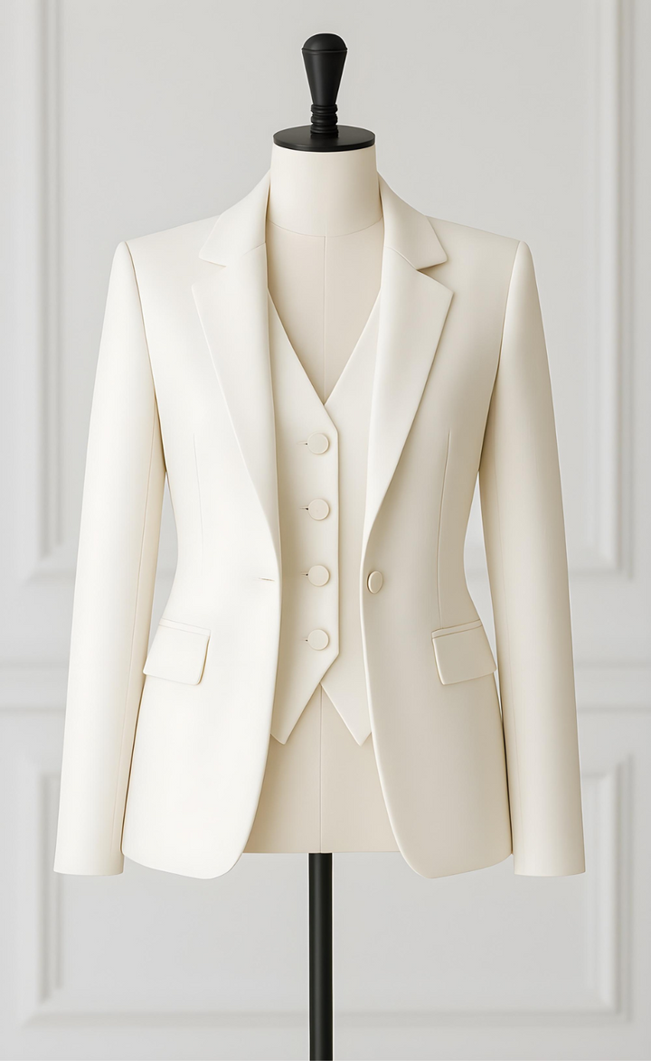 White Three-Piece Suit – Pure Power. Clean Precision
