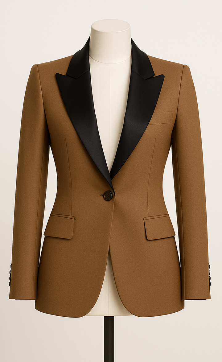 Brown Two-Piece Tuxedo Suit – Understated Luxury. Tailored Authority