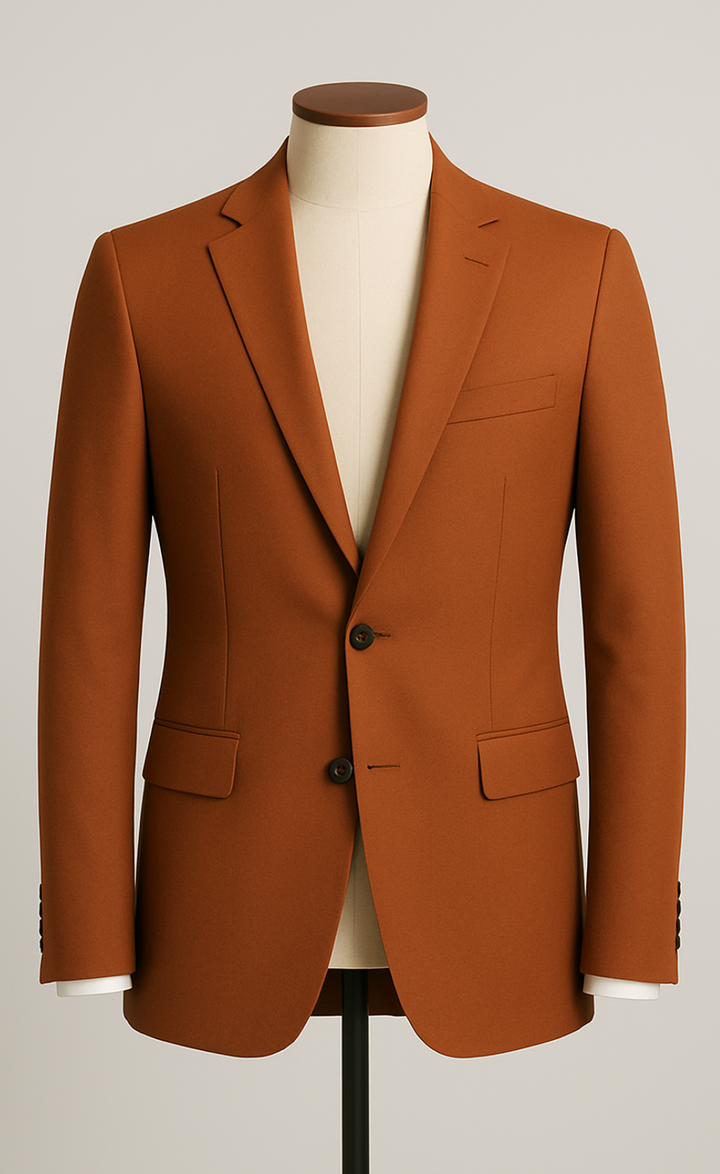 BURNT ORANGE 2 PIECE SLIM FIT SUIT