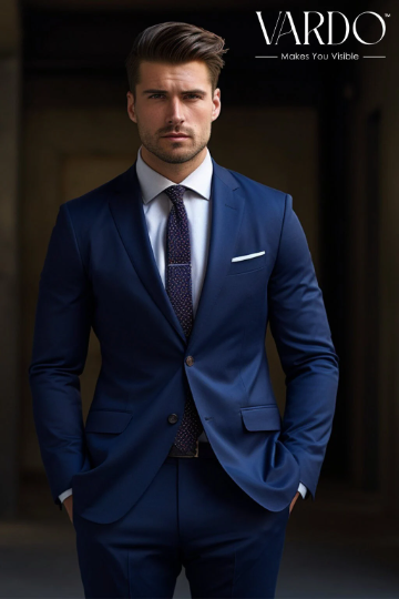 Premium Navy Blue Two Piece Suit for Men VARDO