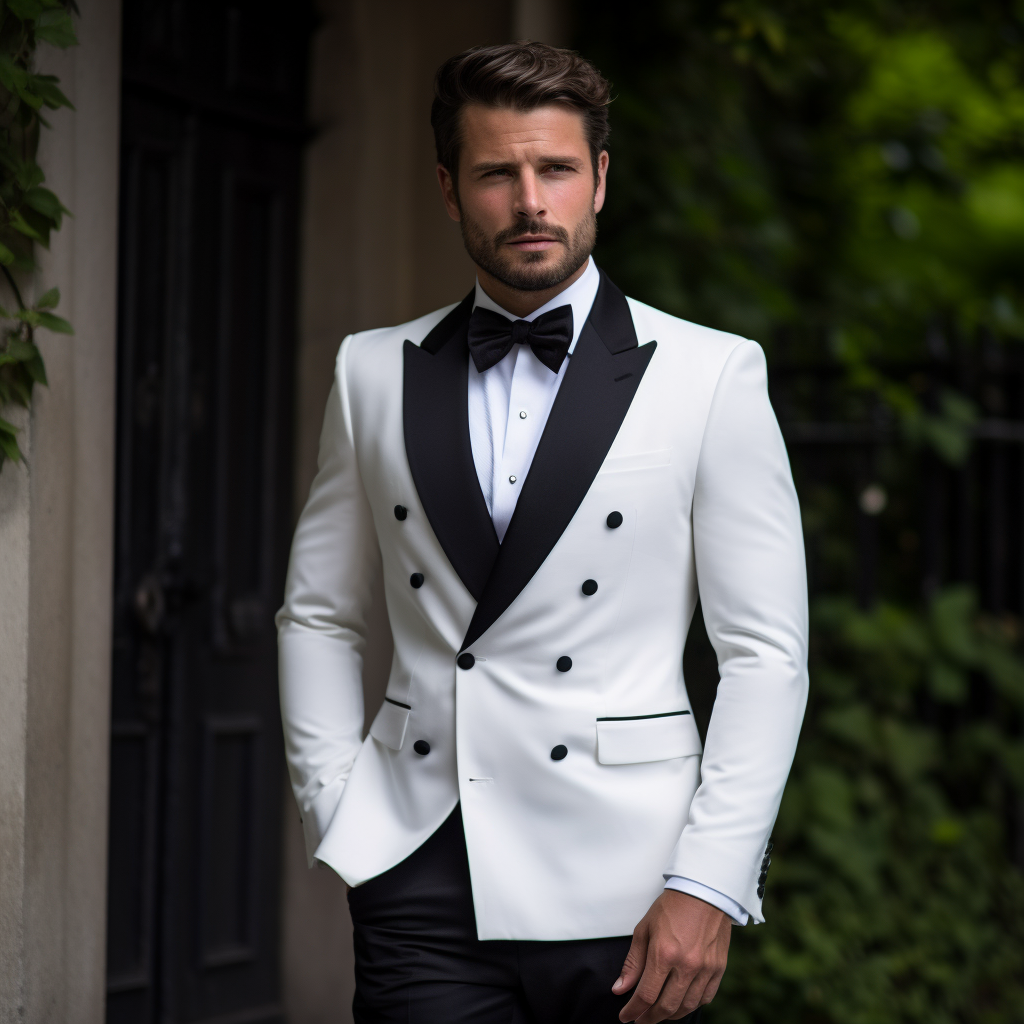 Mens white double breasted tuxedo jacket hotsell