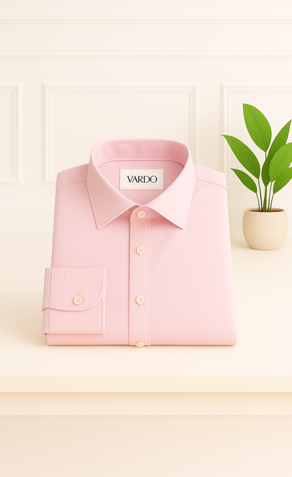 Light Pink Men’s Dress Shirt – Elegant, Versatile & Perfectly Tailored