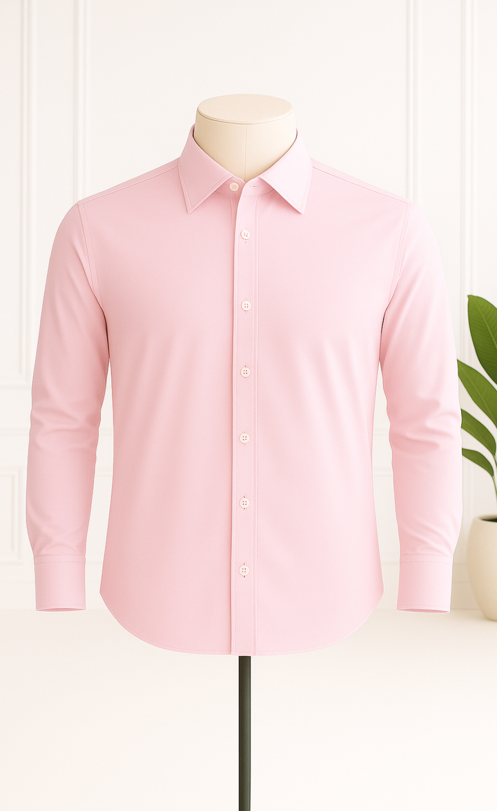 Light Pink Men’s Dress Shirt – Elegant, Versatile & Perfectly Tailored
