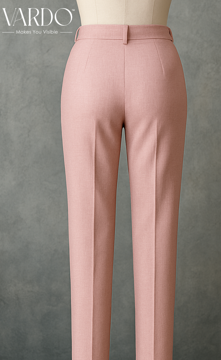 Pink Linen Two-Piece Suit – Soft Hue. Strong Intent