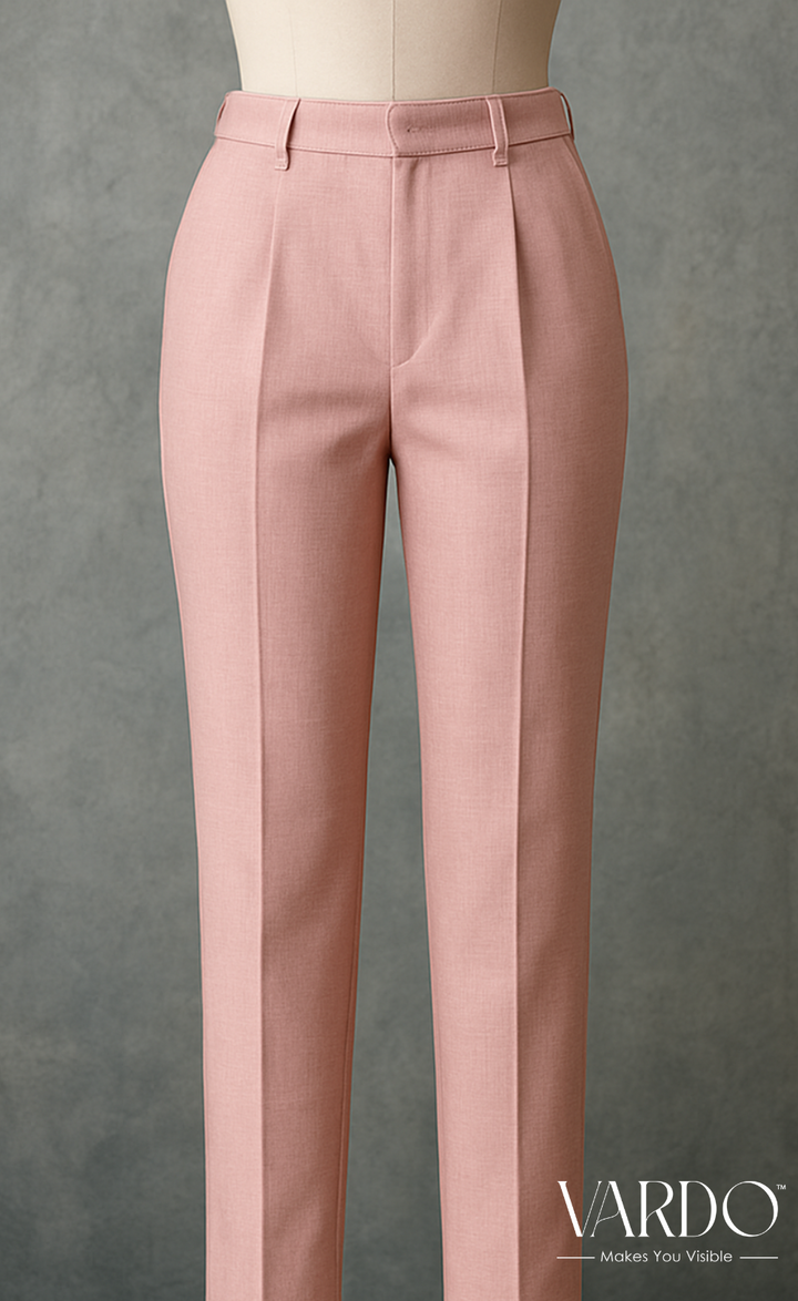 Pink Linen Two-Piece Suit – Soft Hue. Strong Intent