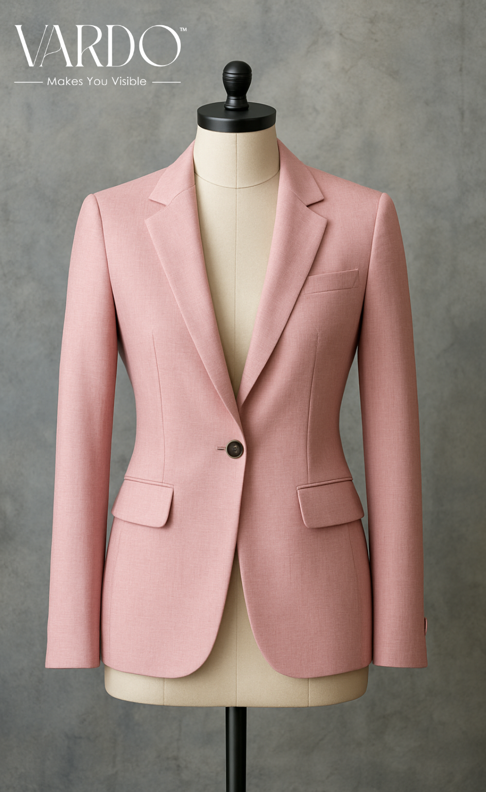Pink Linen Two-Piece Suit – Soft Hue. Strong Intent