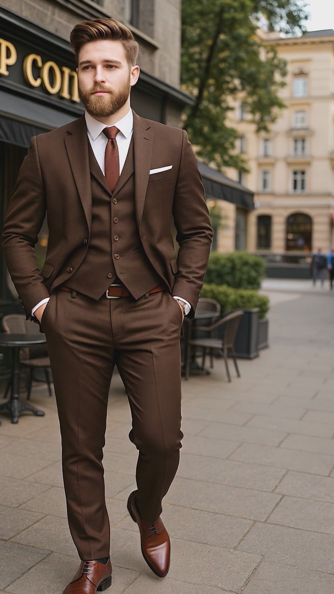 DARK BROWN SUIT 3-PIECE