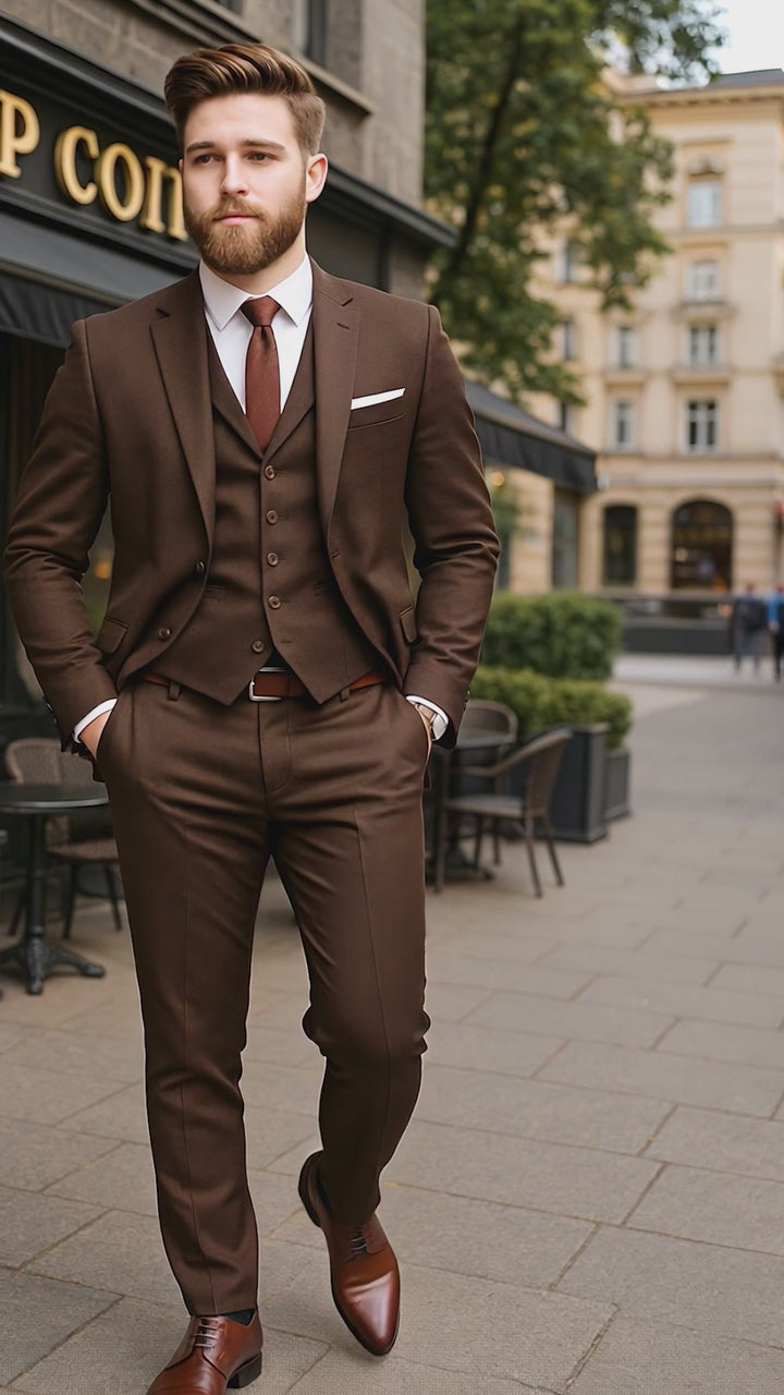 DARK BROWN SUIT 3-PIECE