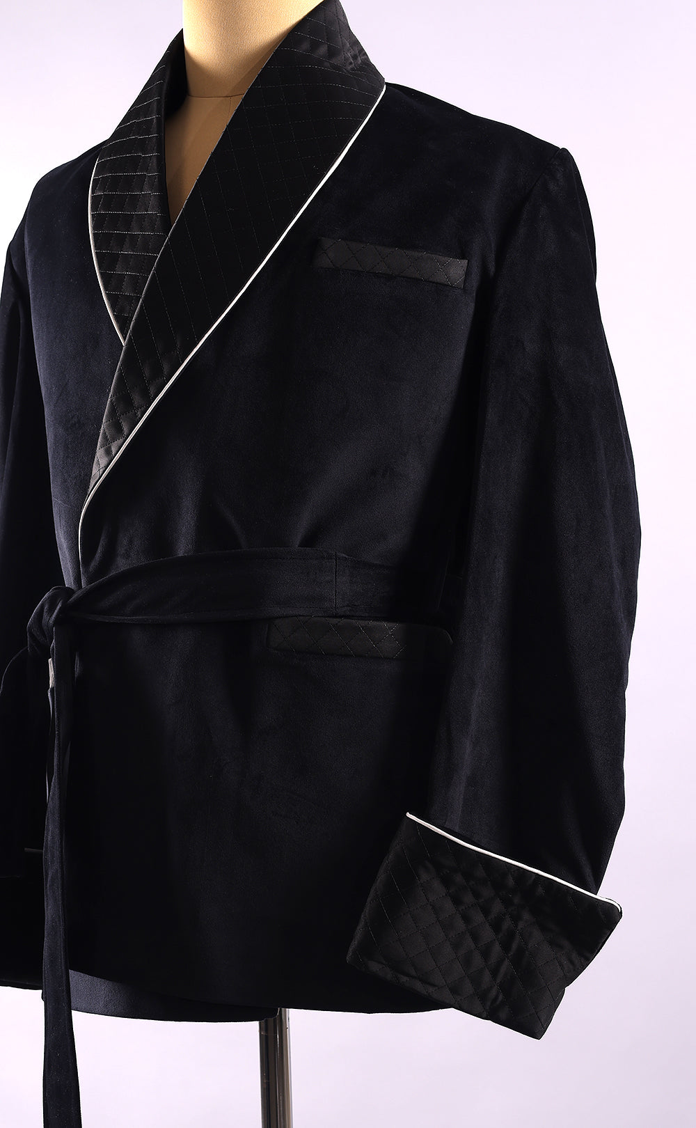 Men’s Black Velvet Smoking Jacket - Luxury Formal Wear, Elegant Dinner Jacket