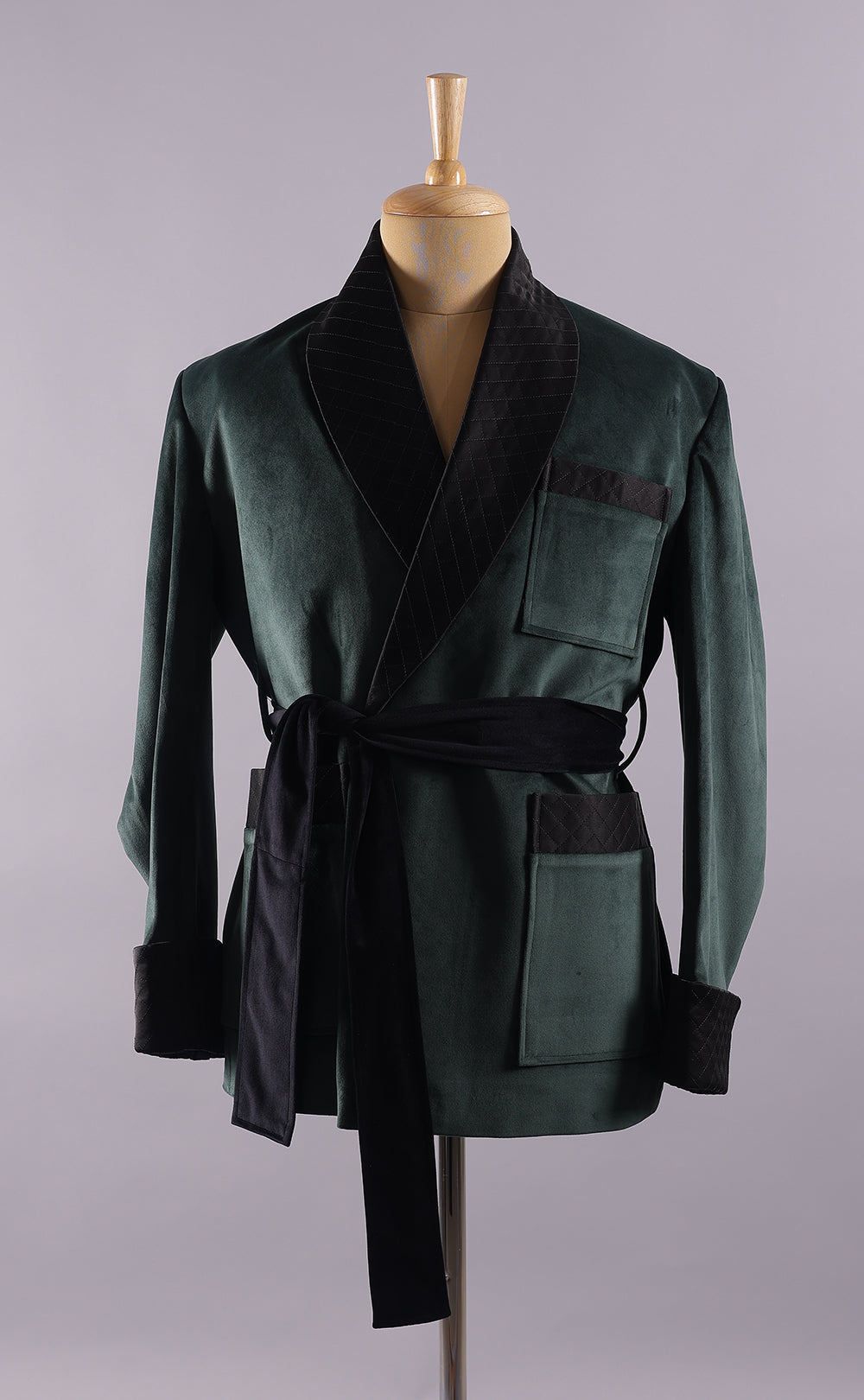 Men’s Green Velvet Smoking Jacket - Luxury Formal Attire, Elegant Party Wear