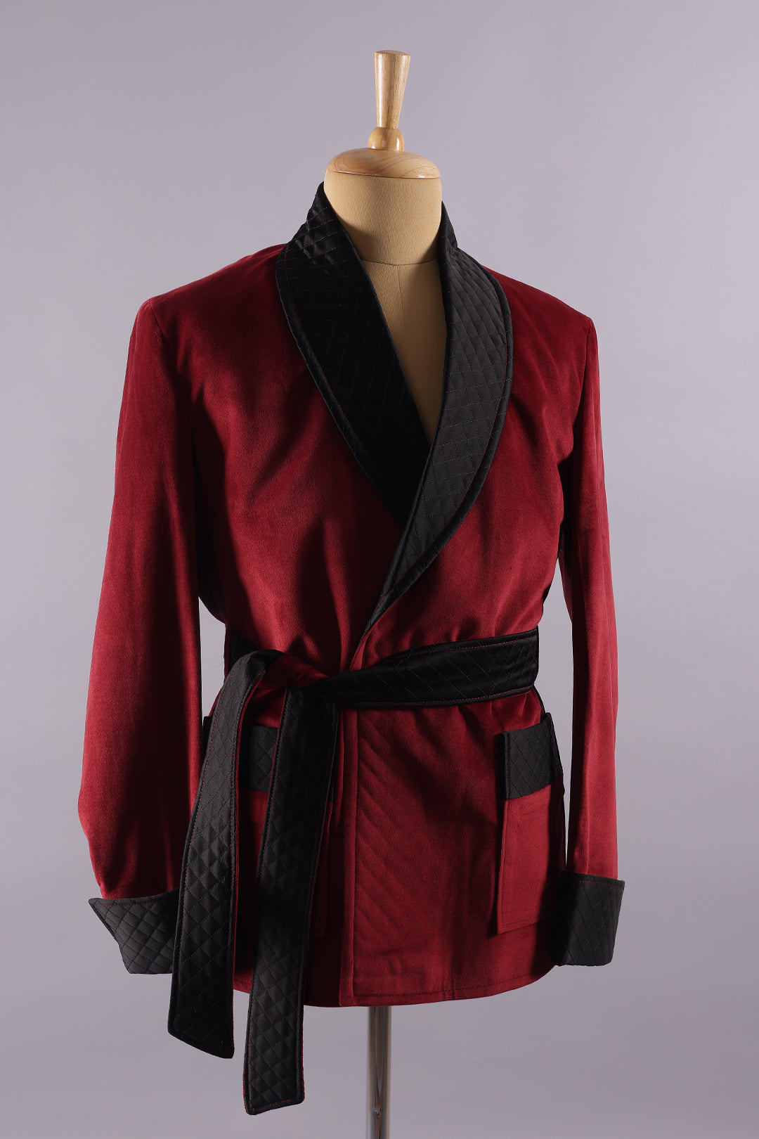 Men’s Red Velvet Smoking Jacket - Luxury Formal Attire, Elegant Dinner Blazer