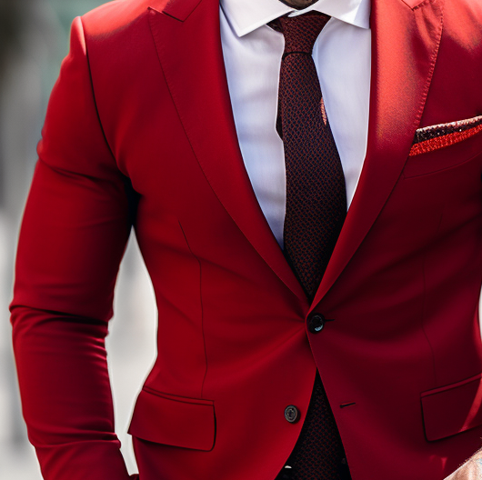 Red Two Piece Wedding and Business Suit for Men - Bold, Elegant, and Versatile