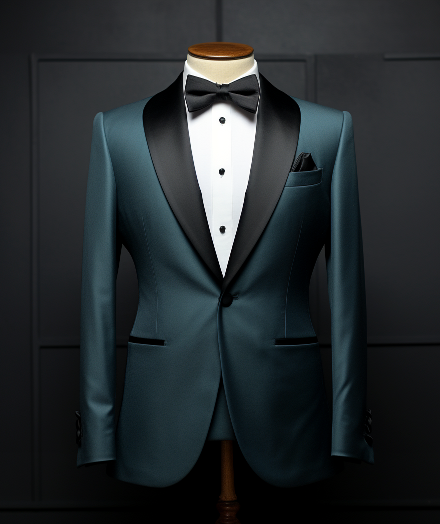 Distinguished Peacock Blue Tuxedo Wedding Suit for Men - Timeless Elegance