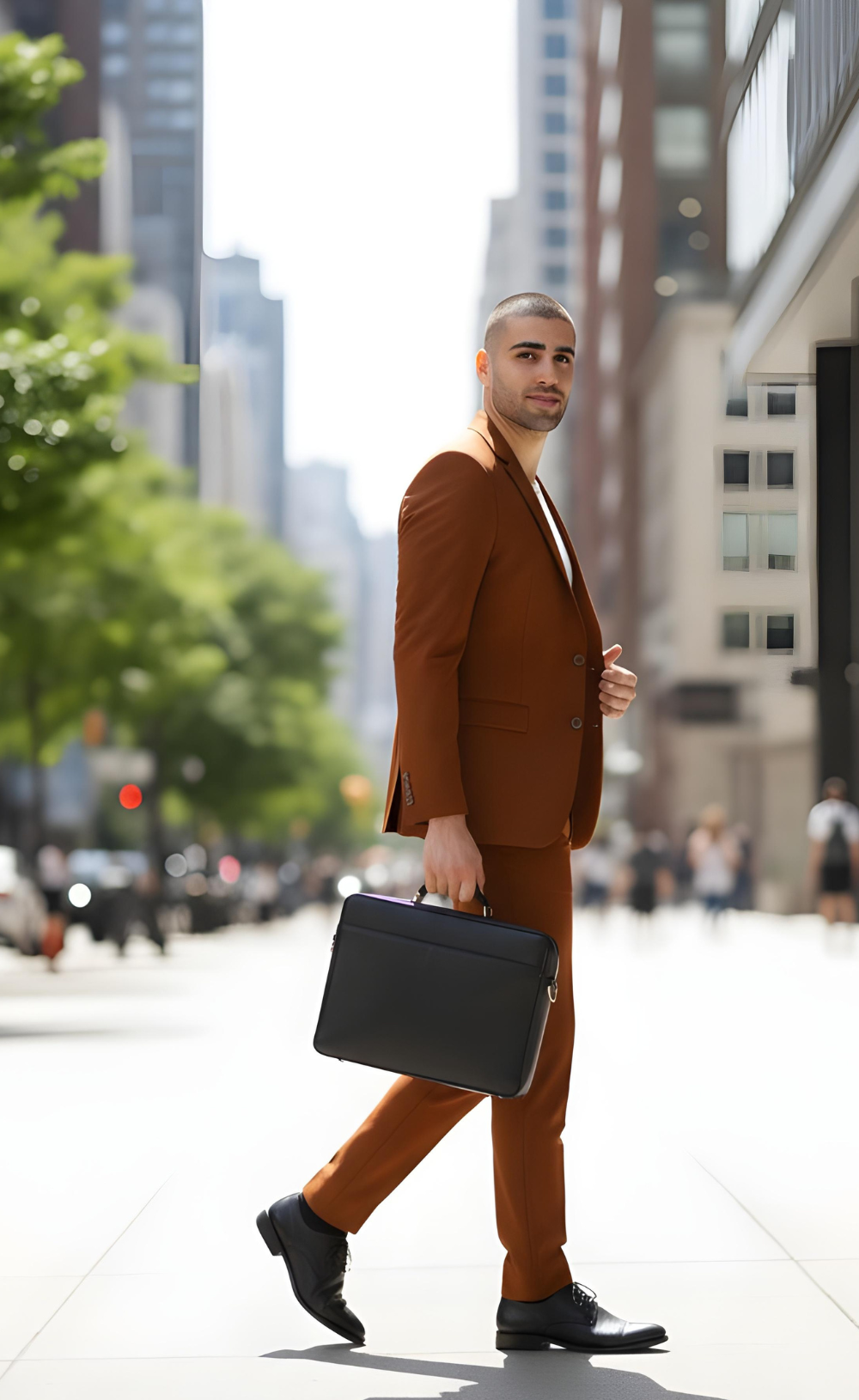BURNT ORANGE 2 PIECE SLIM FIT SUIT