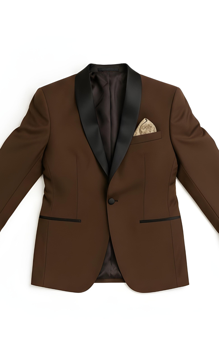 Chocolate Brown Tuxedo Suit for Men