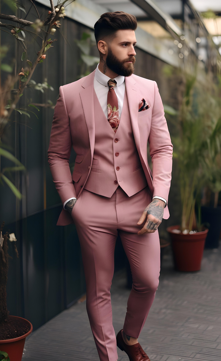 DUSTY ROSE SUIT 3-PIECE SUIT