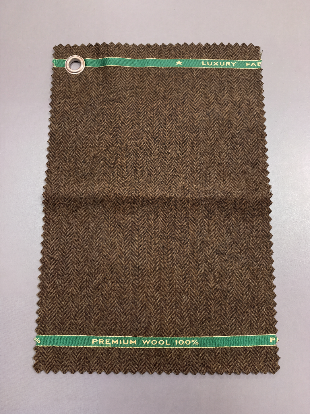 Mocha Brown Herringbone Wool Three-Piece Suit