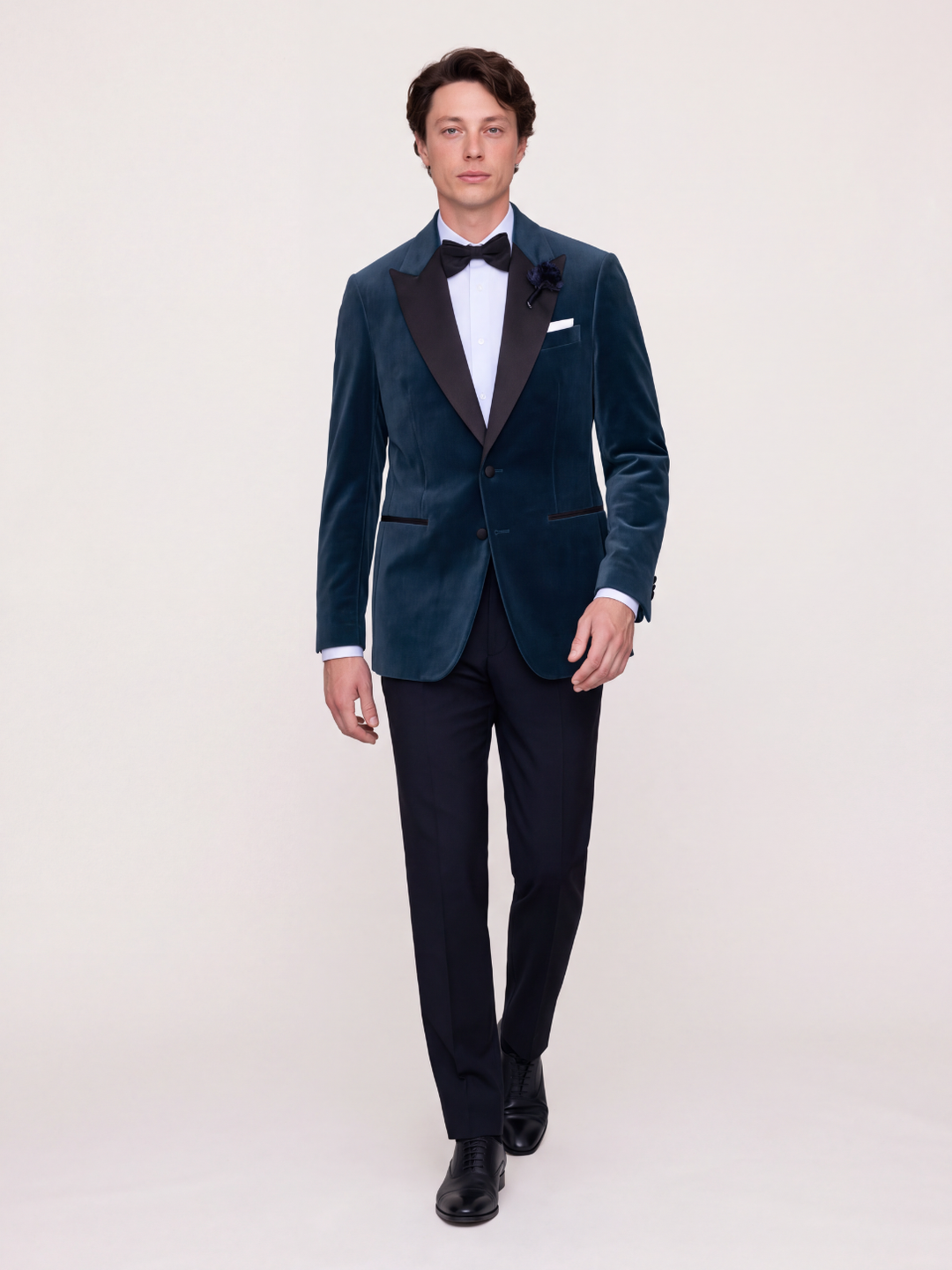 Midnight Teal Velvet Holiday Dinner Jacket