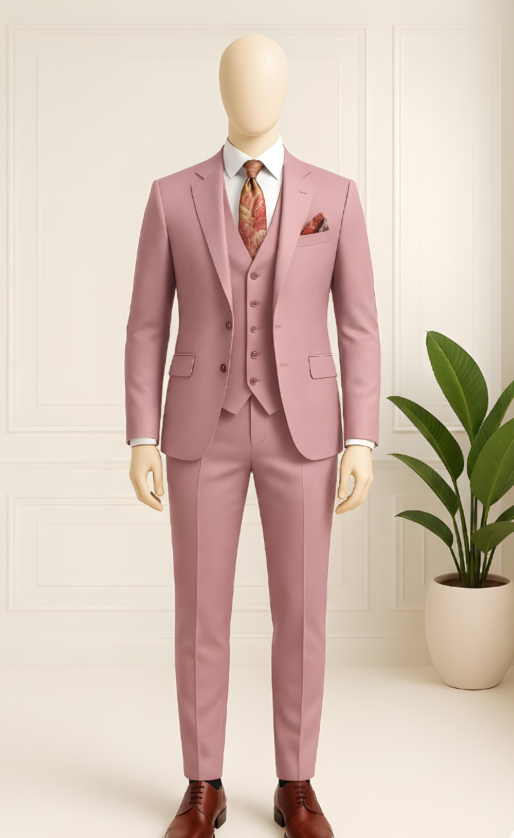 DUSTY ROSE SUIT 3-PIECE SUIT