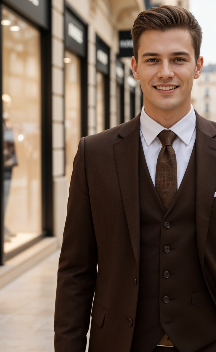 DARK BROWN SUIT 3-PIECE