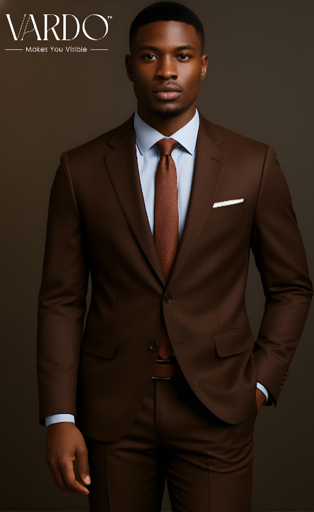 Elegant Chocolate Brown Two Piece Suit for Men