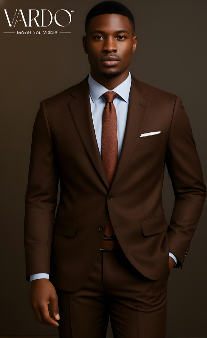 Elegant Chocolate Brown Two Piece Suit for Men