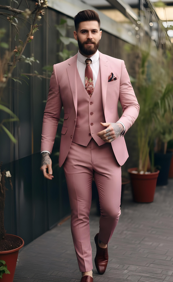 DUSTY ROSE SUIT 3-PIECE SUIT