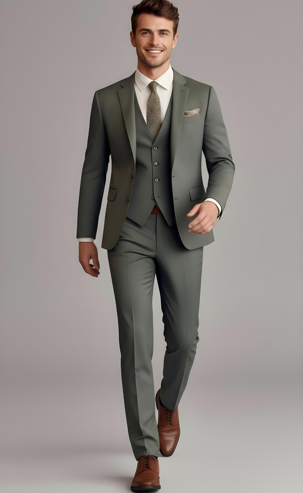 Men's Green Notch Lapel 3-Piece Suit - Unique Formal & Business Wear