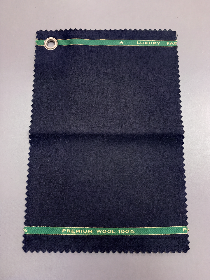 Midnight Navy Textured Wool Three-Piece Suit