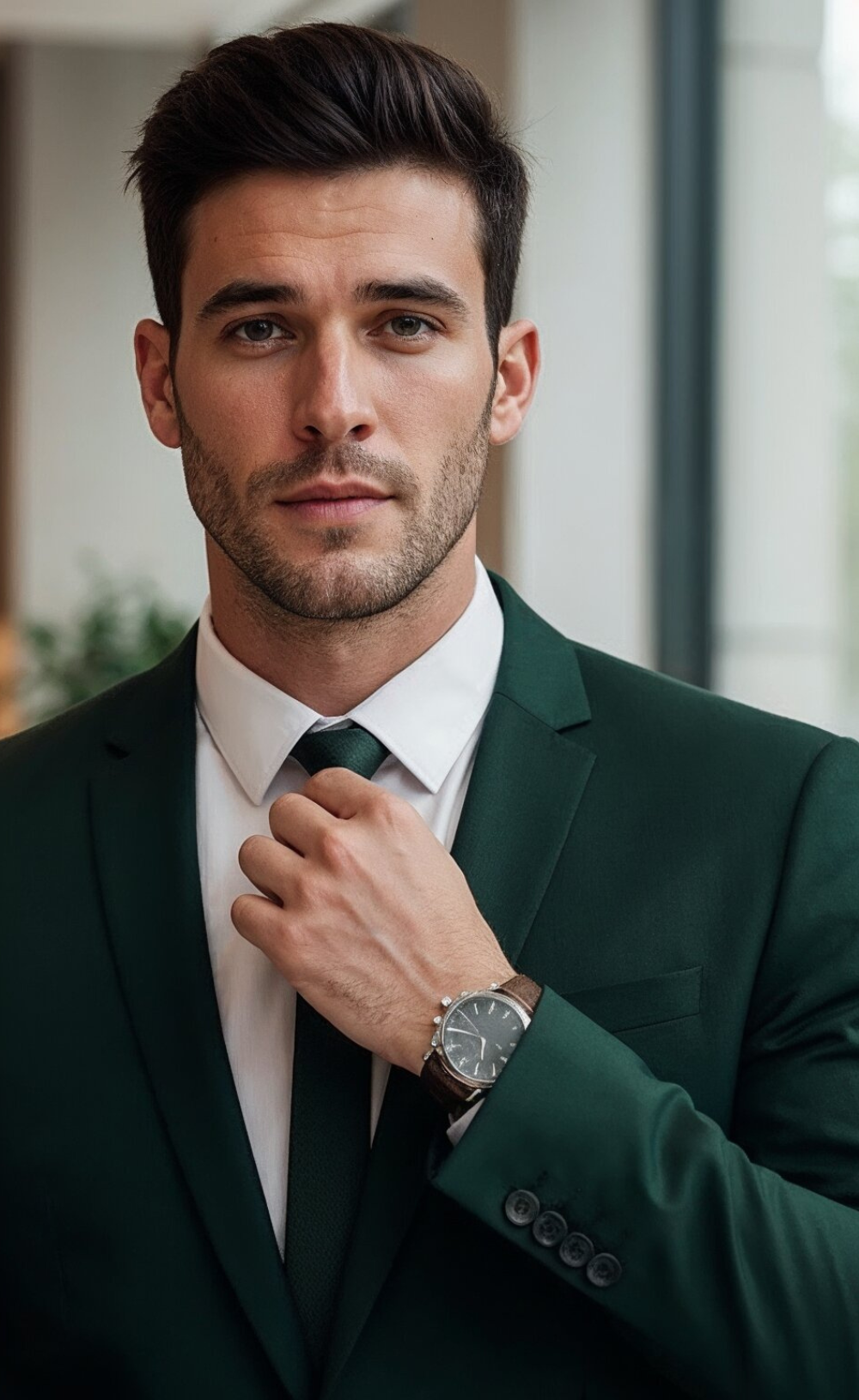 DARK GREEN 2 PIECE SLIM FIT SUIT