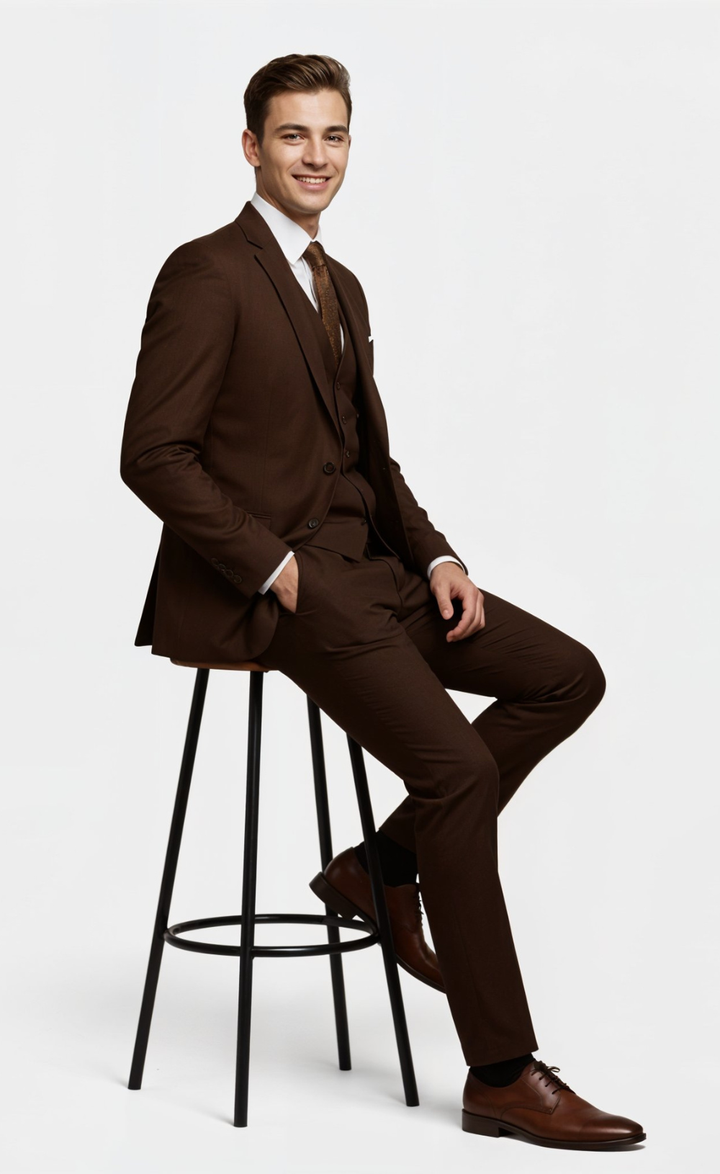 DARK BROWN SUIT 3-PIECE