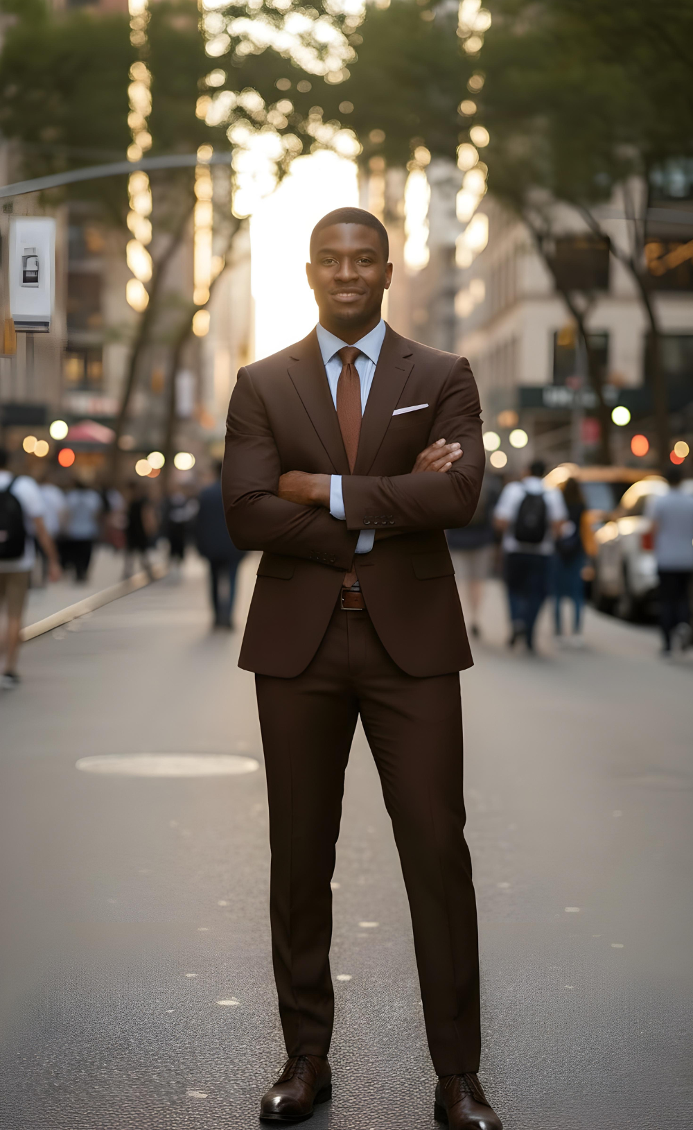 Elegant Chocolate Brown Two Piece Suit for Men