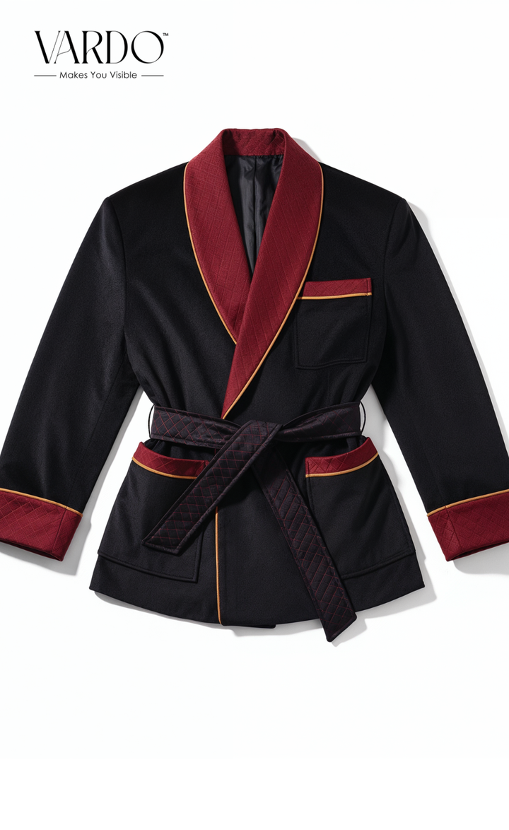 Classic Men’s Black Velvet Smoking Jacket - Luxury Evening Wear, Formal Party Jacket