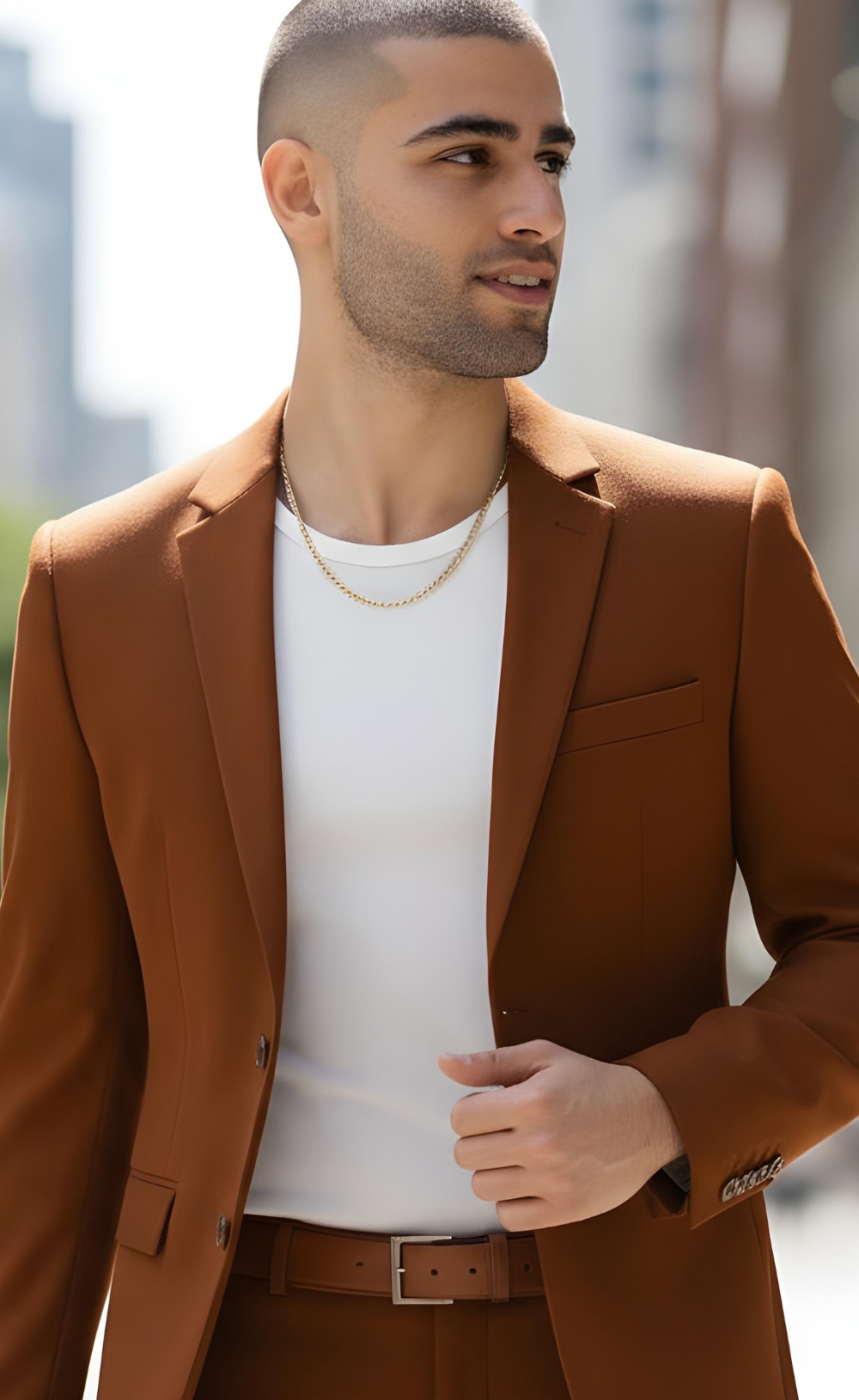 Burnt Orange Two Piece Suit man 