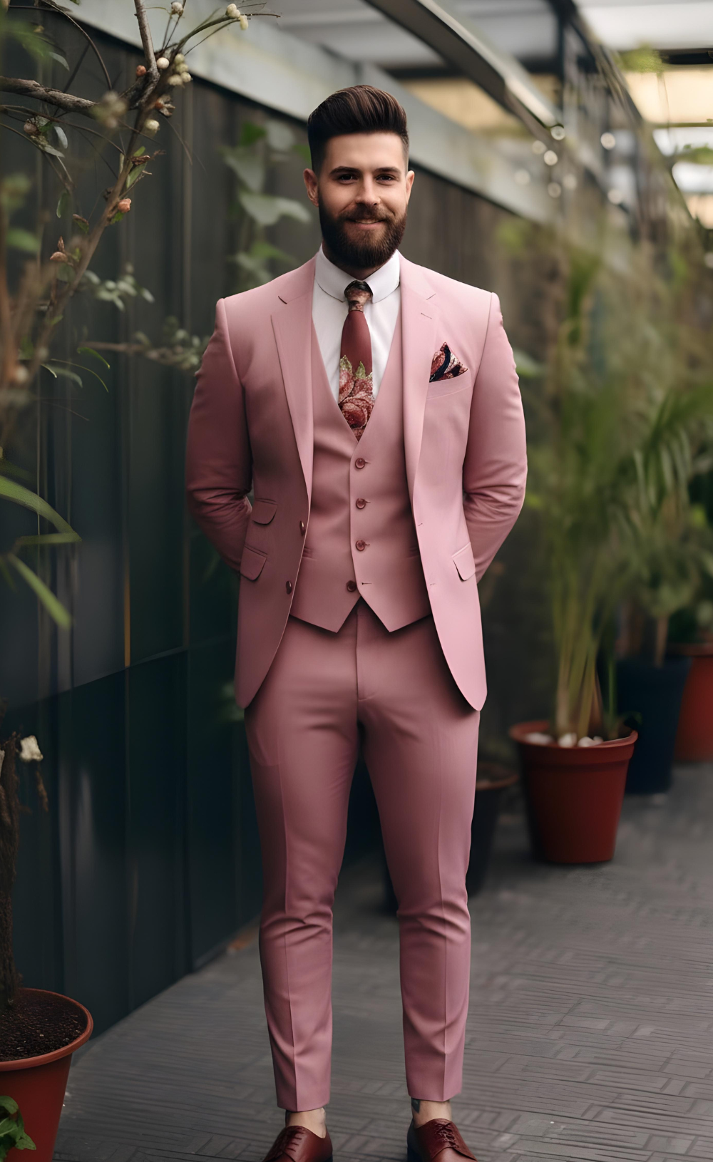 DUSTY ROSE SUIT 3-PIECE SUIT