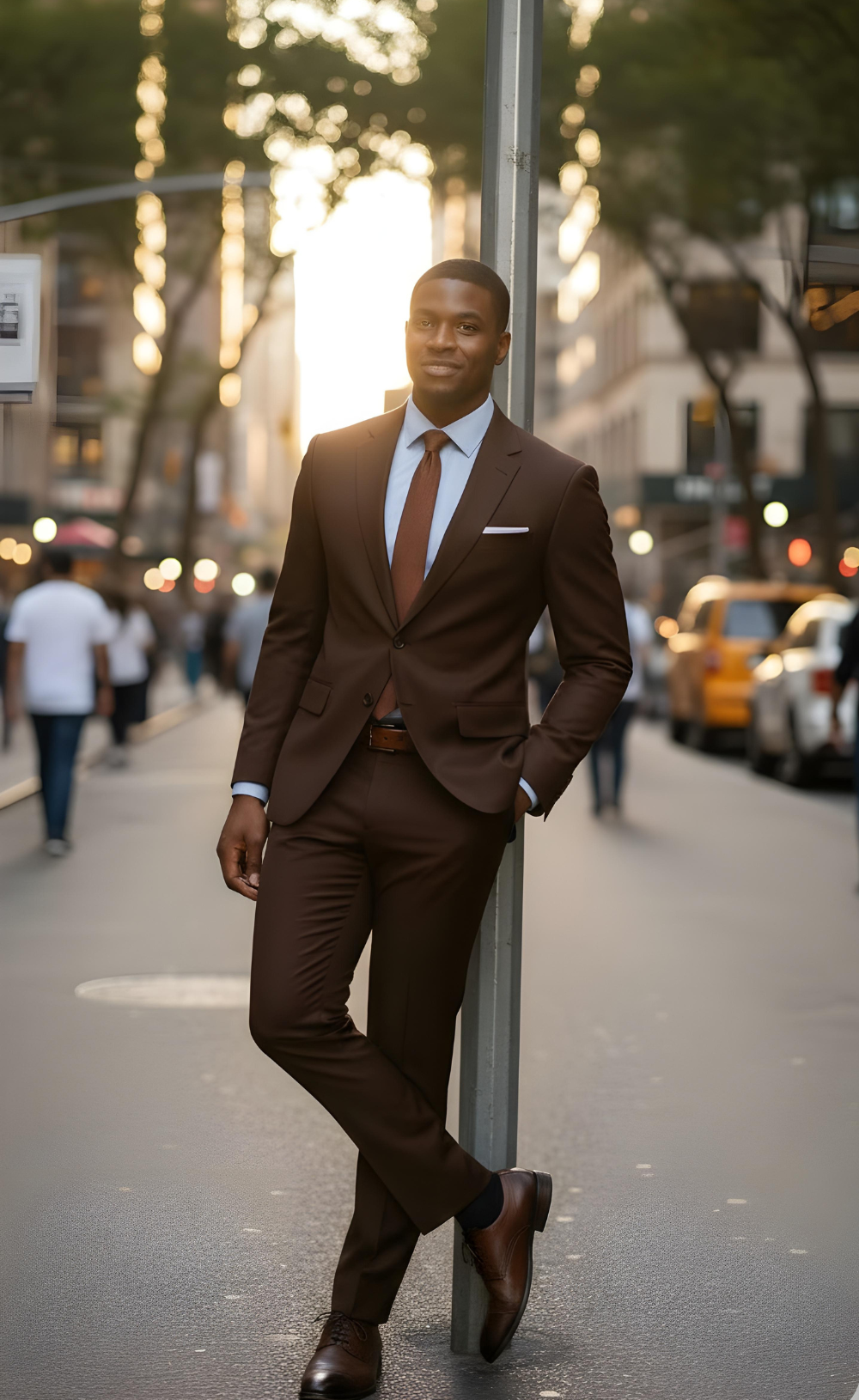 Elegant Chocolate Brown Two Piece Suit for Men