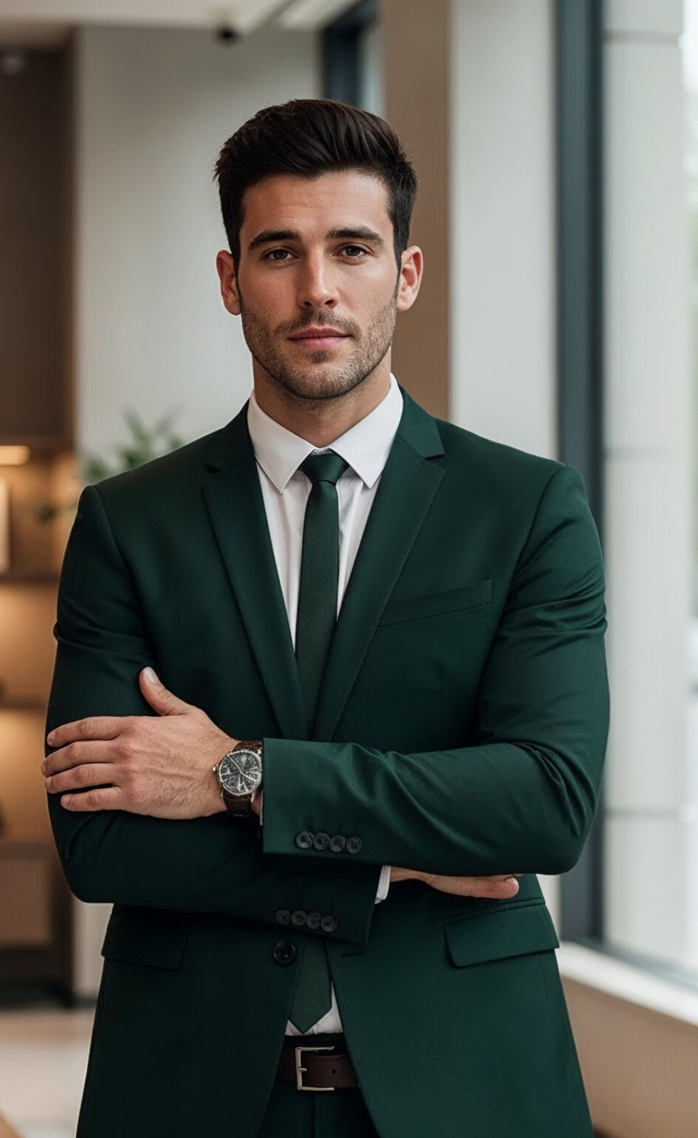 DARK GREEN 2 PIECE SLIM FIT SUIT