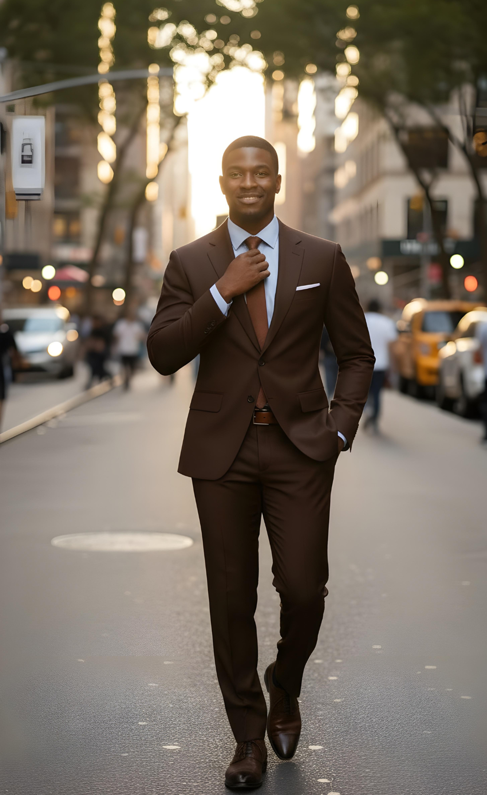 Elegant Chocolate Brown Two Piece Suit for Men