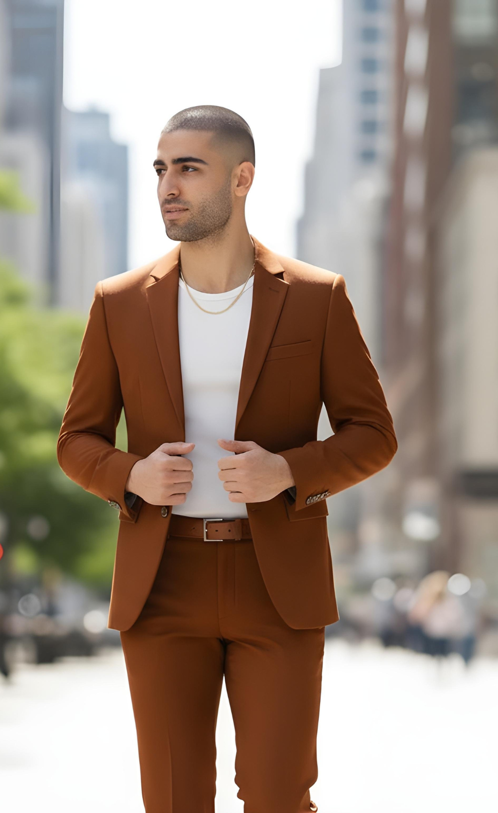 Burnt Orange Two Piece Suit man 