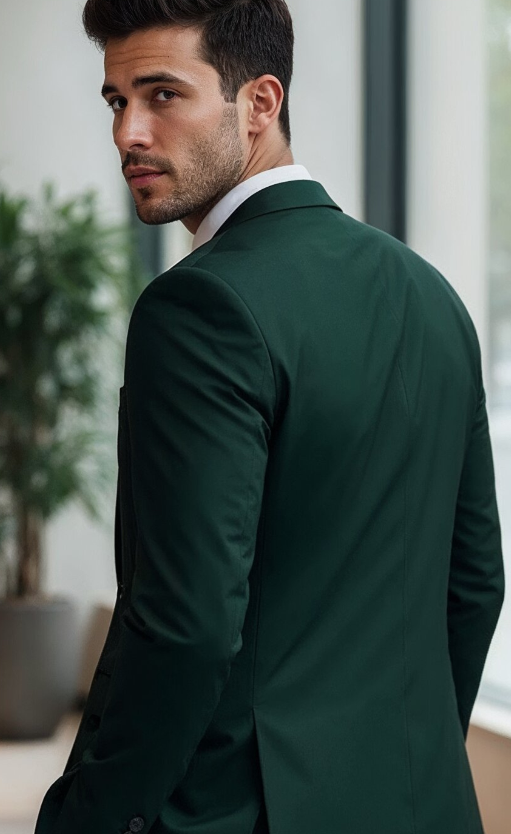 DARK GREEN 2 PIECE SLIM FIT SUIT