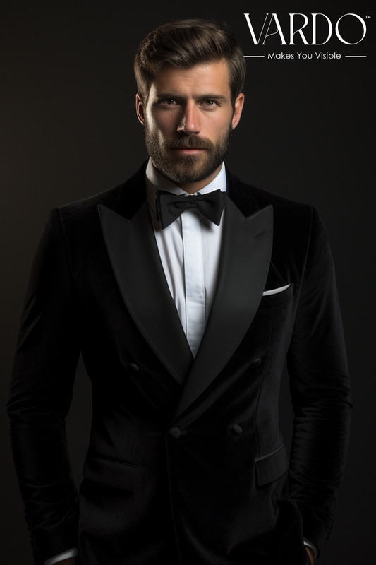 Luxury Formal Black Velvet Jacket - Stylish Men's Black Velvet Jacket