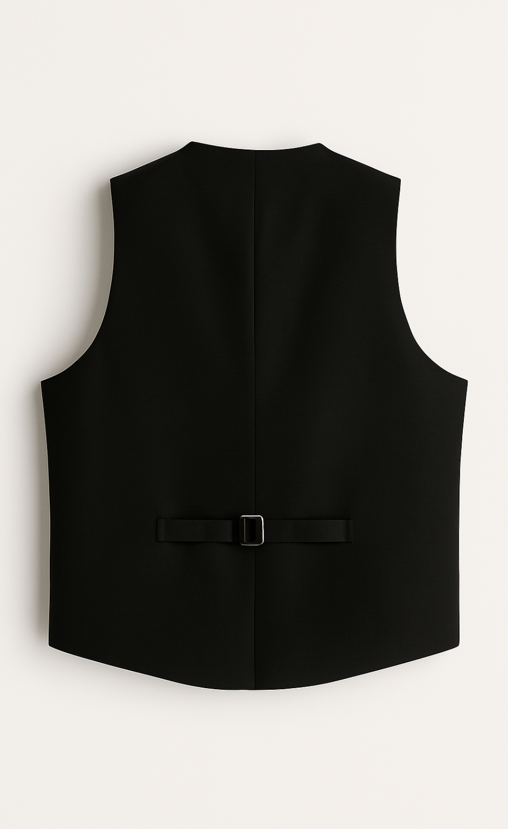 Black Vest for Men – Fully Lined with Red Satin & 5-Button Closure